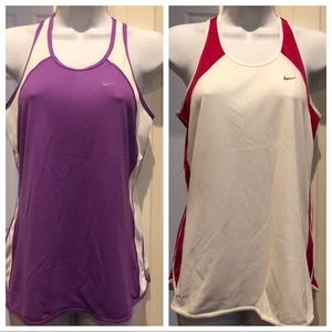 Nike Dryfit racer back tank tops (set of 2)